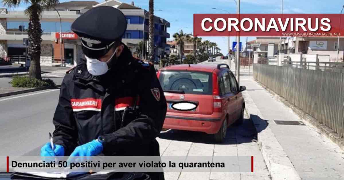 Coronavirus, 50 positivi denunciati