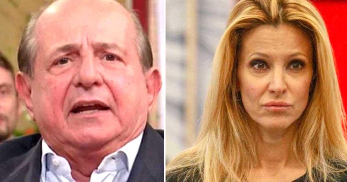 Giancarlo Magalli colto in flagrante mentre parla di Adriana Volpe con Samanta