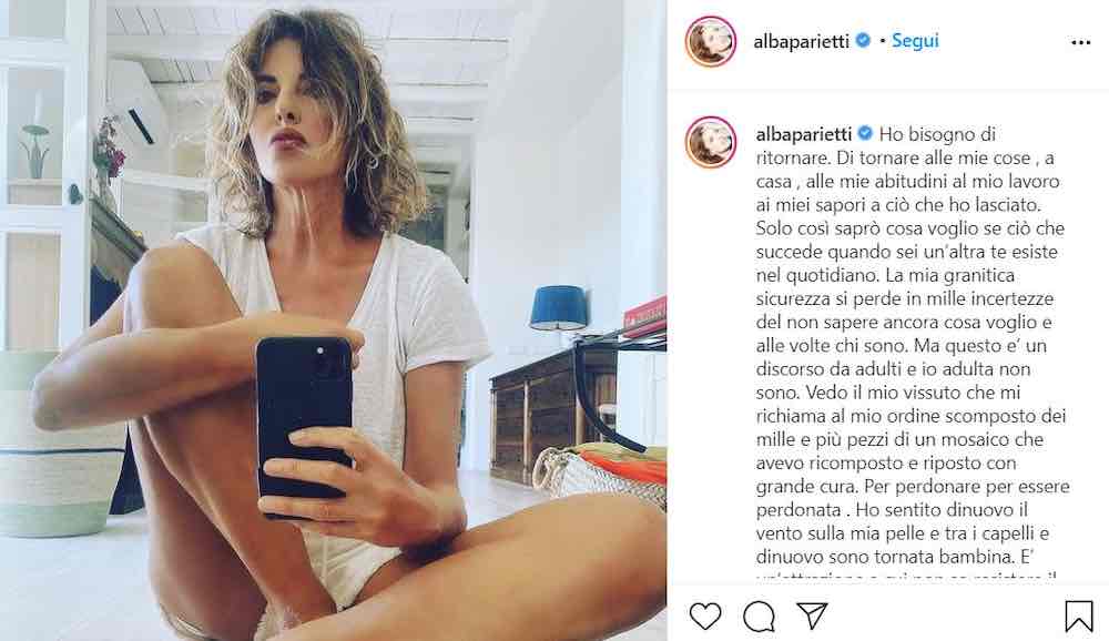 Alba Parietti sfoga social