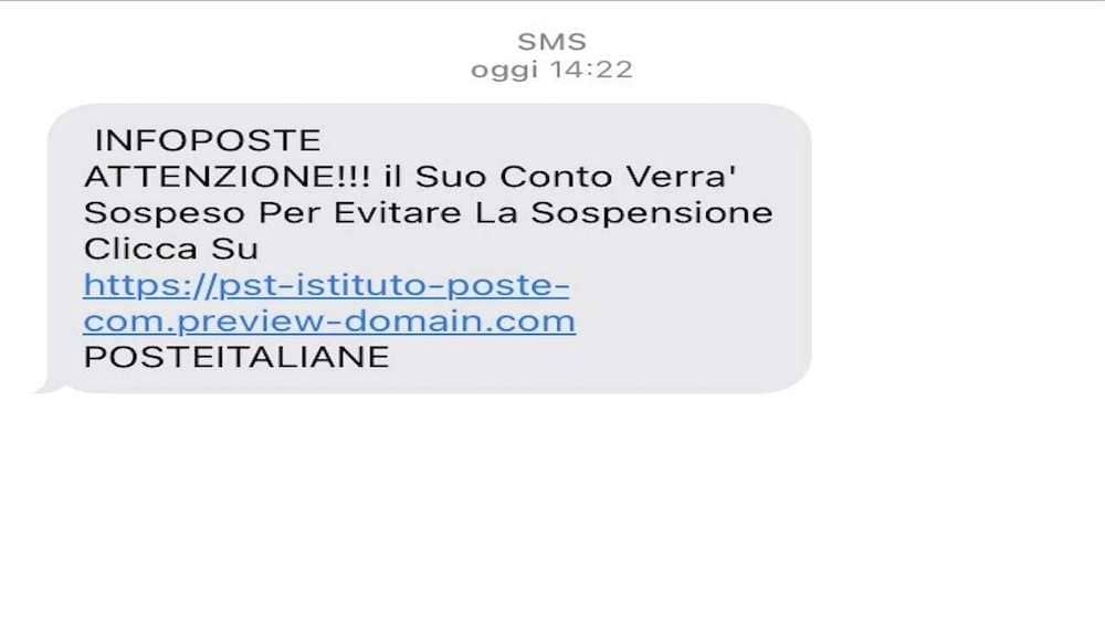 sms truffa poste Italiane