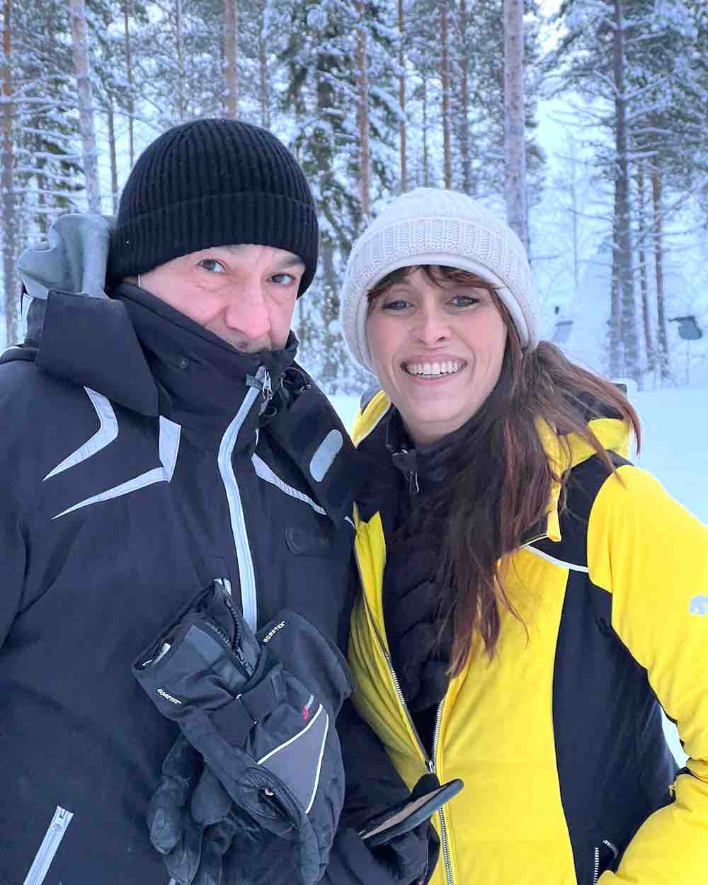 Benedetta Parodi e Fabio Caressa in Lapponia