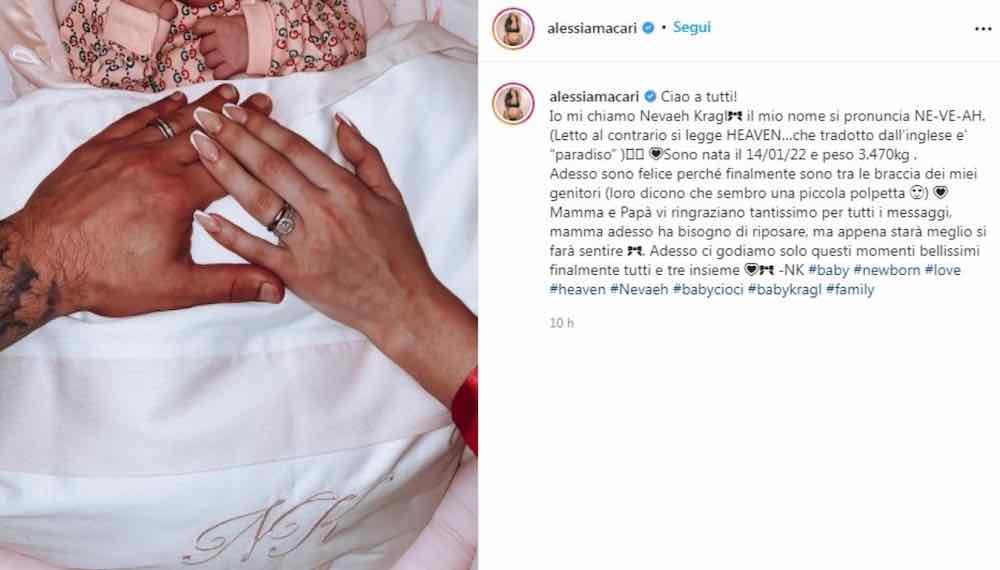 Alessia Macari diventa mamma