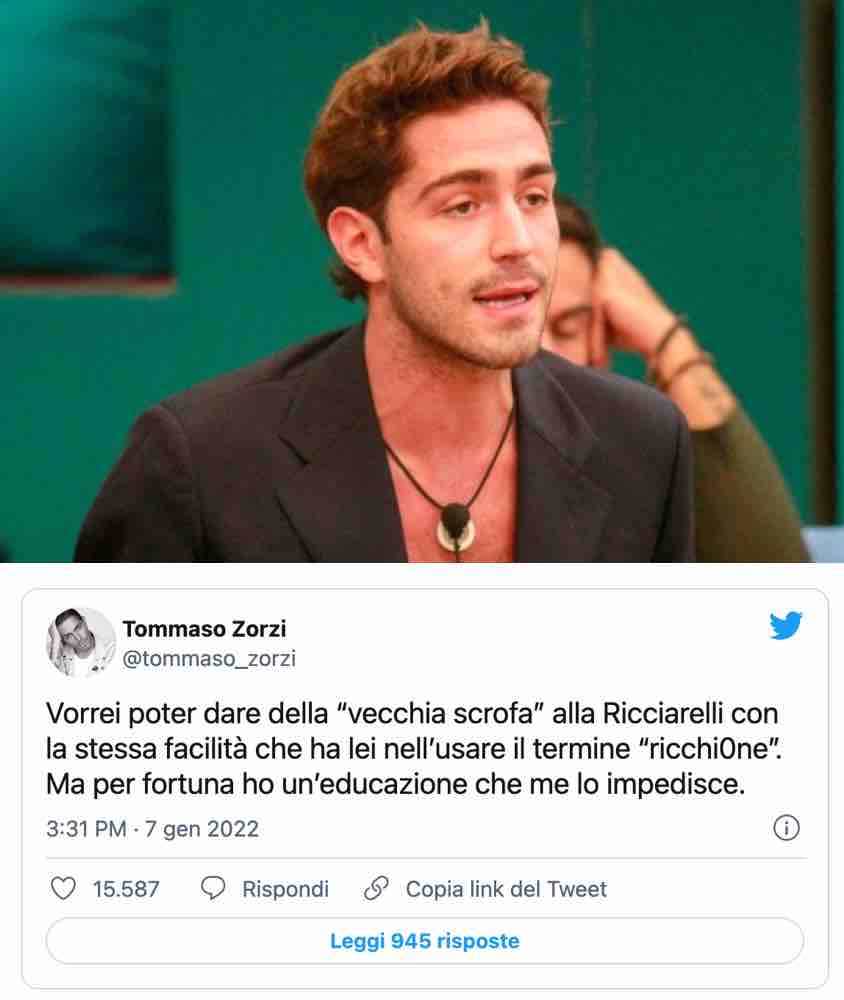 Tommaso Zorzi senza freni massacra Katia Ricciarelli