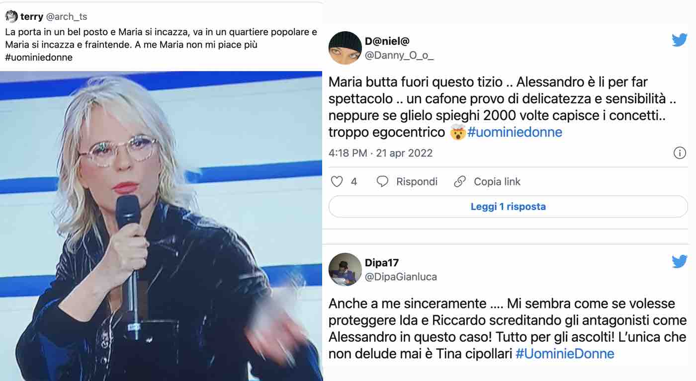 Uomini e Donne Maria De Filippi choc