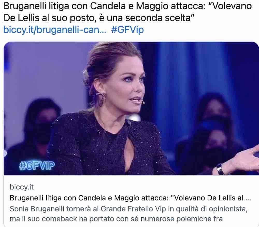 Bruganelli litiga Candela e Maggio