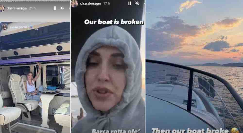 Barca rotta Chiara Ferragni e famiglia