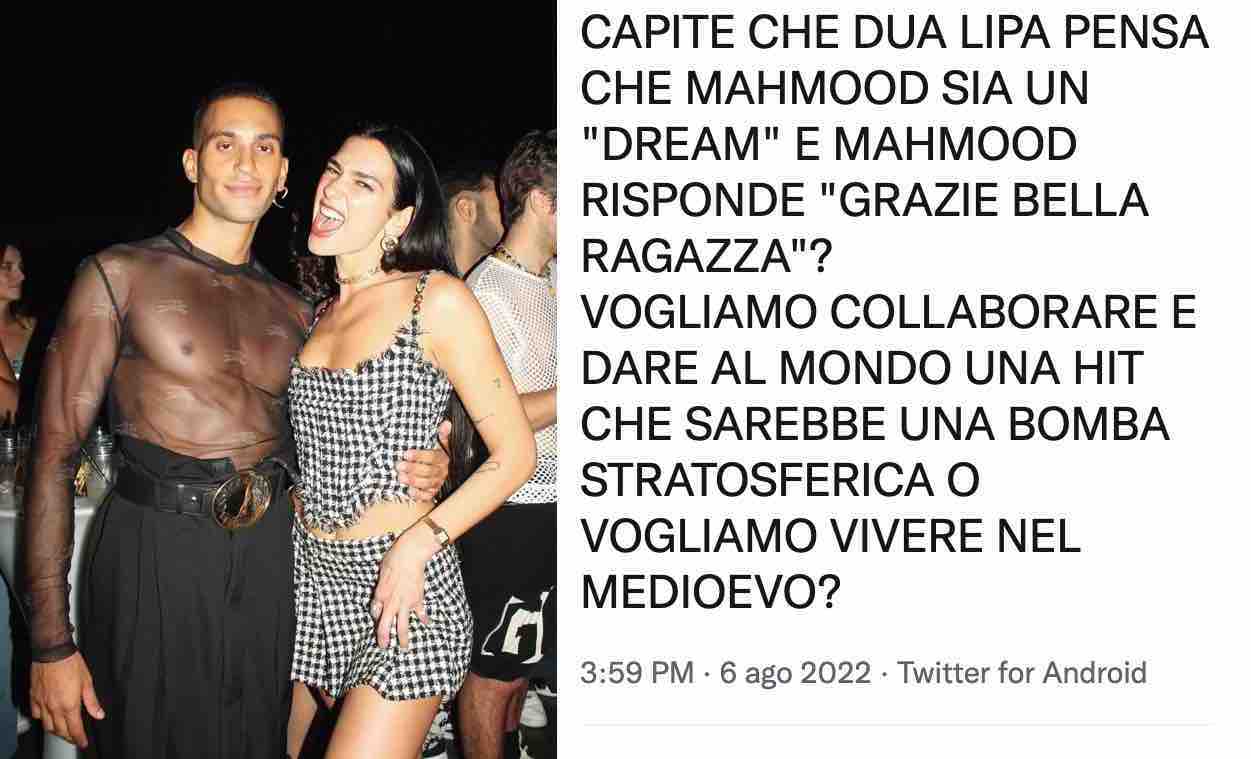 Dua Lipa fan di Mahmood