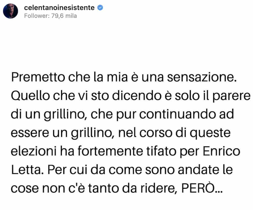 commento di Adriano Celentano