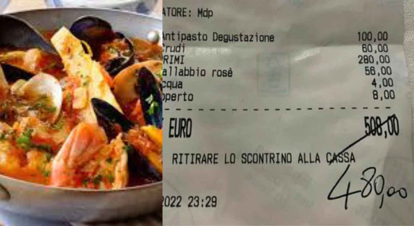 Cena di pesce 508 euro