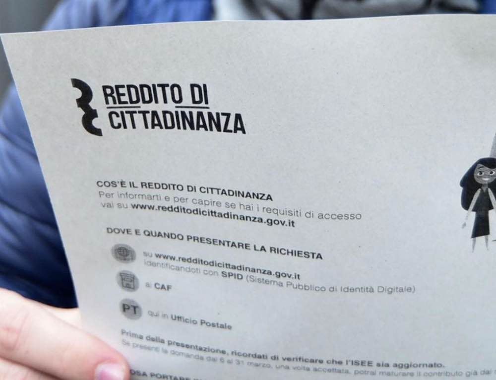 Reddito di cittadinanza stop