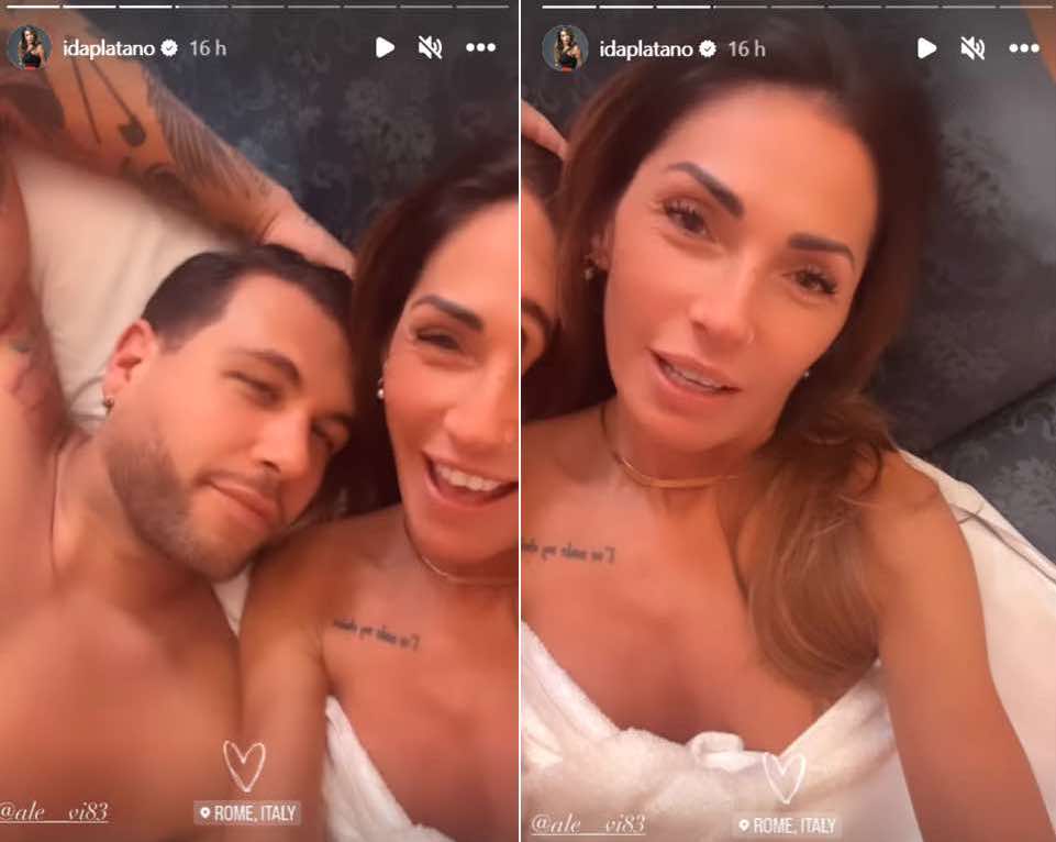Alessandro Vicinanza si mostrano a letto insieme