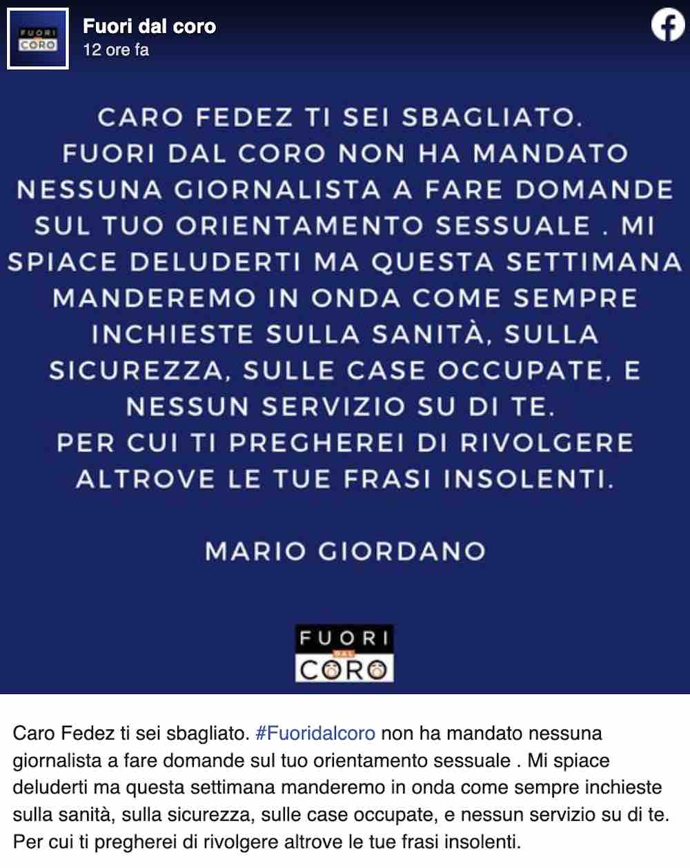 Fedez rabbia contro giornalisti