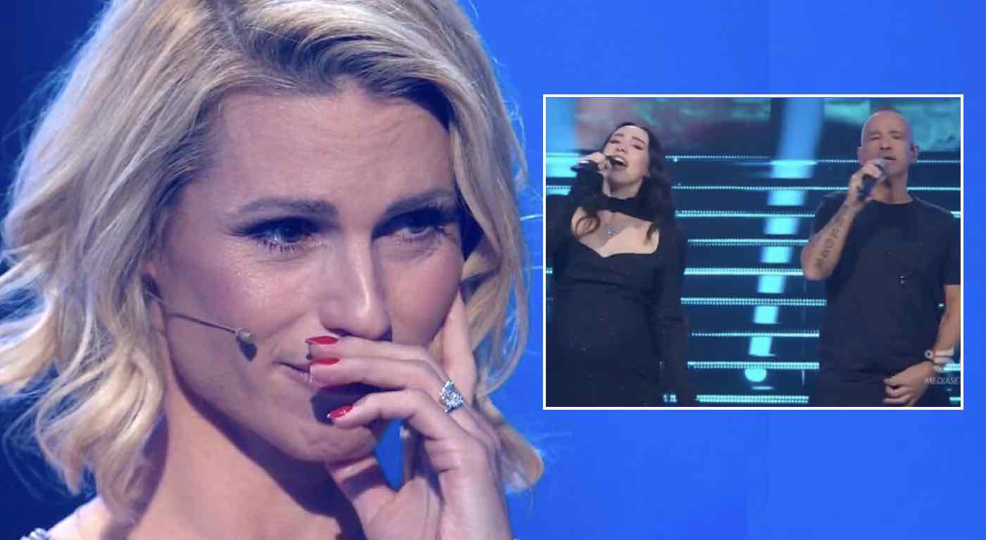 Michelle Hunziker crollo diretta tv