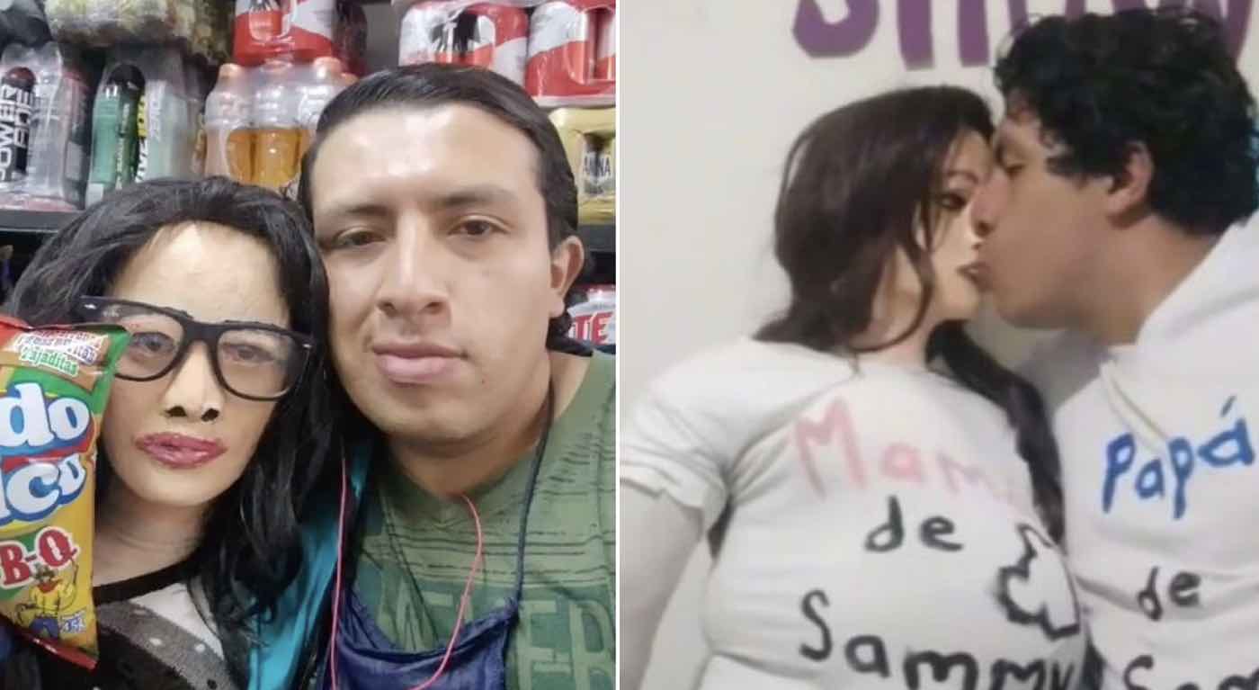 TikToker fidanzato con un bambola