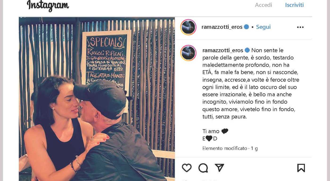 Eros Ramazzotti, dedica