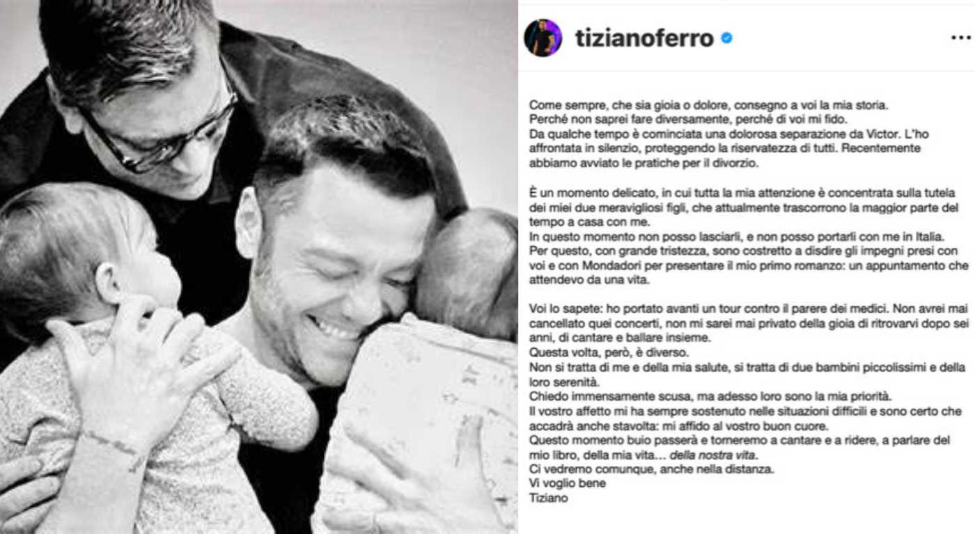 Tiziano Ferro, divorzio