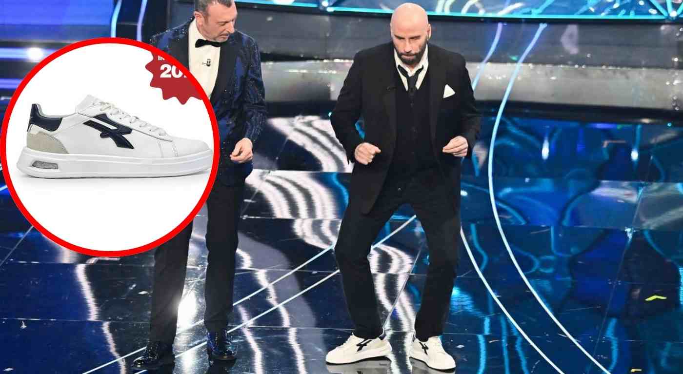 Le scarpe di John Travolta a Sanremo: il dettaglio che ha scatenato il caos
