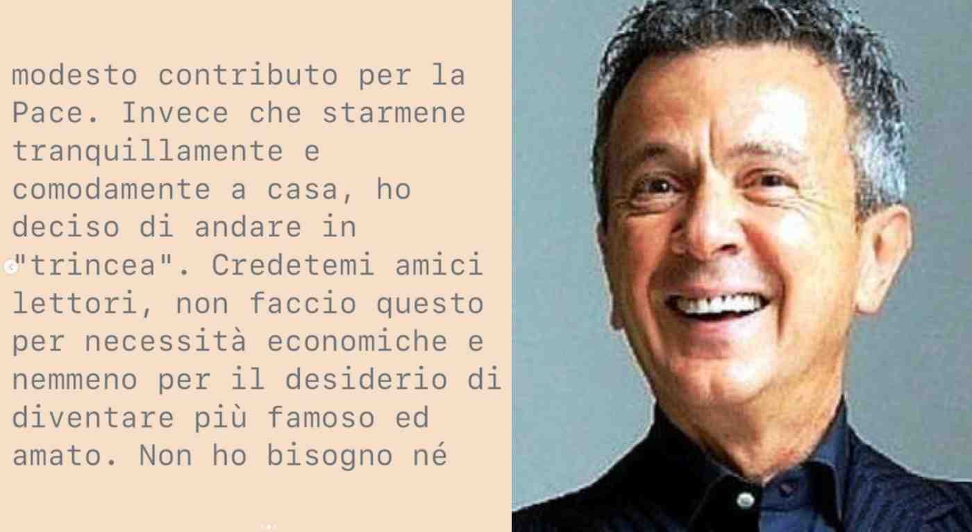 "Addio Italia, me ne vado in trincea". Pupo fa un annuncio inaspettato sui social: "Parto per la Russia per promuovere la pace"