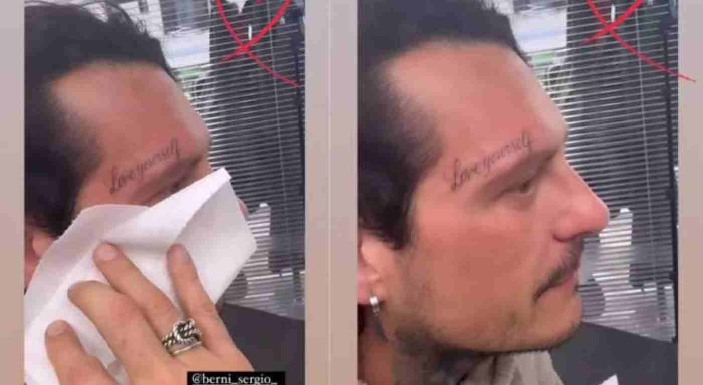Uomini e Donne, l'ex corteggiatore di Ida Sergio Berni si è fatto un tatuaggio in faccia: tutti senza parole