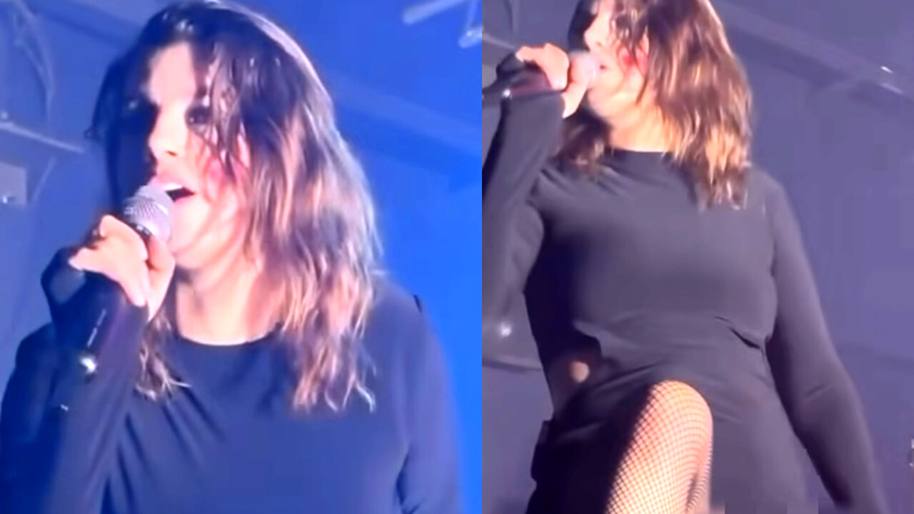 Emma Marrone in versione hot, si vedono gli slip perchè la gonna è troppo corta - piovono le critiche