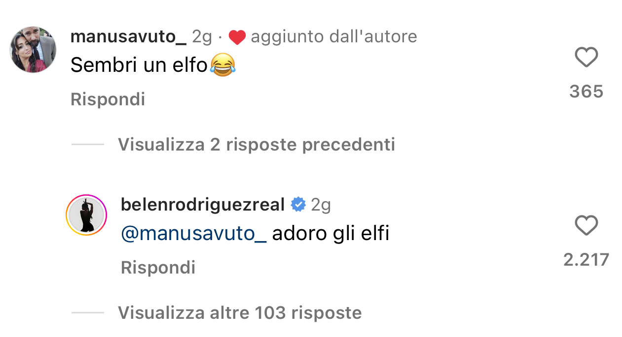 "'Sembri un elfo con questi capelli', dicono a Belen: la sua risposta elegante piace a tutti."
