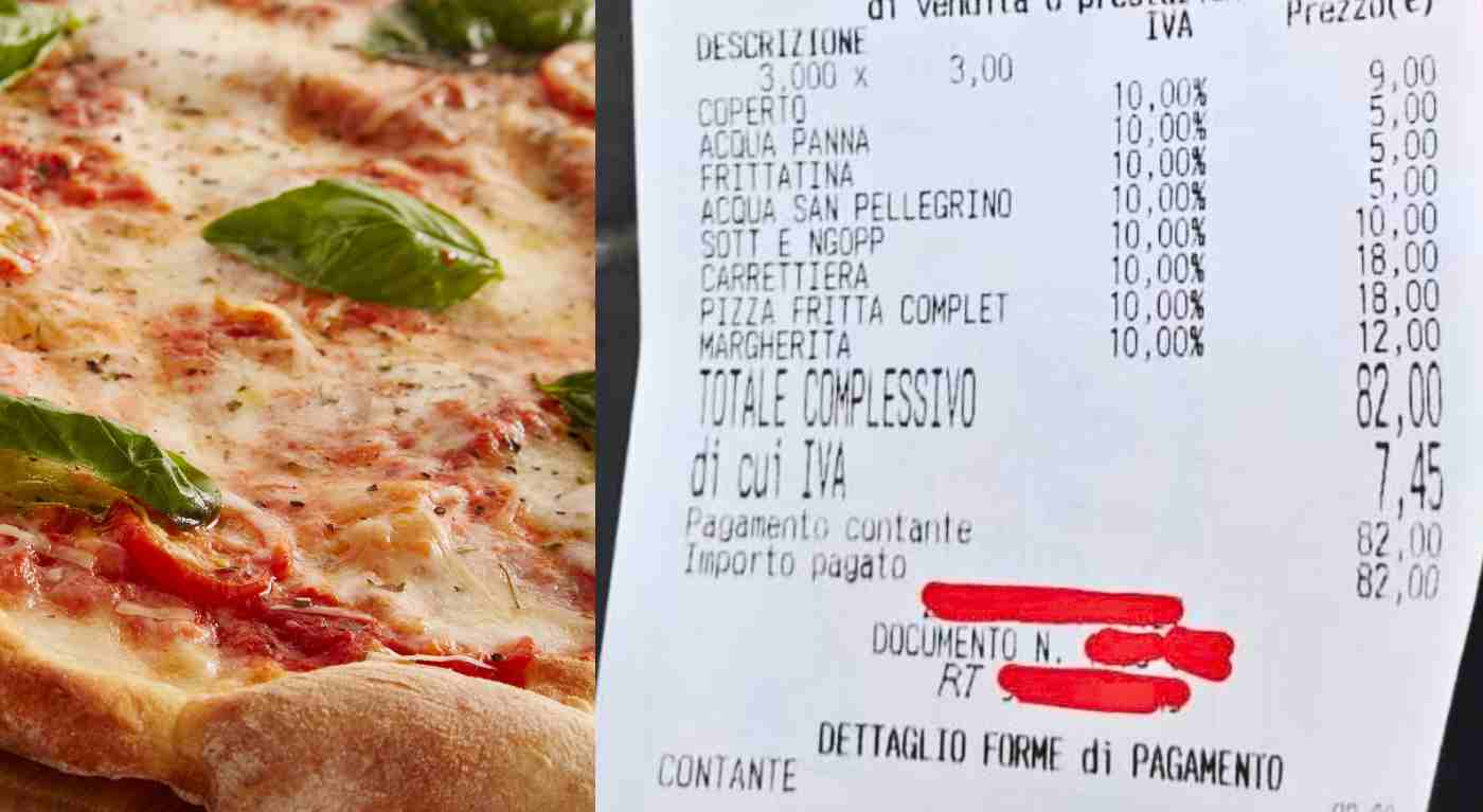 Napoli, sorpresa amara dopo una cena in pizzeria: "Per una Margherita 12 euro, totale di 82 euro in tre"