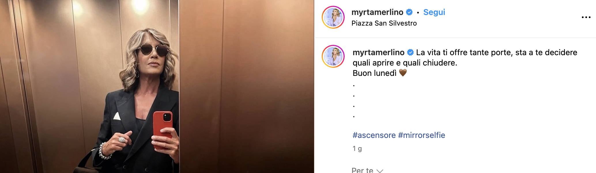 Myrta Merlino lascia Mediaset? Il suo ultimo post su Instagram fa impazzire i fan