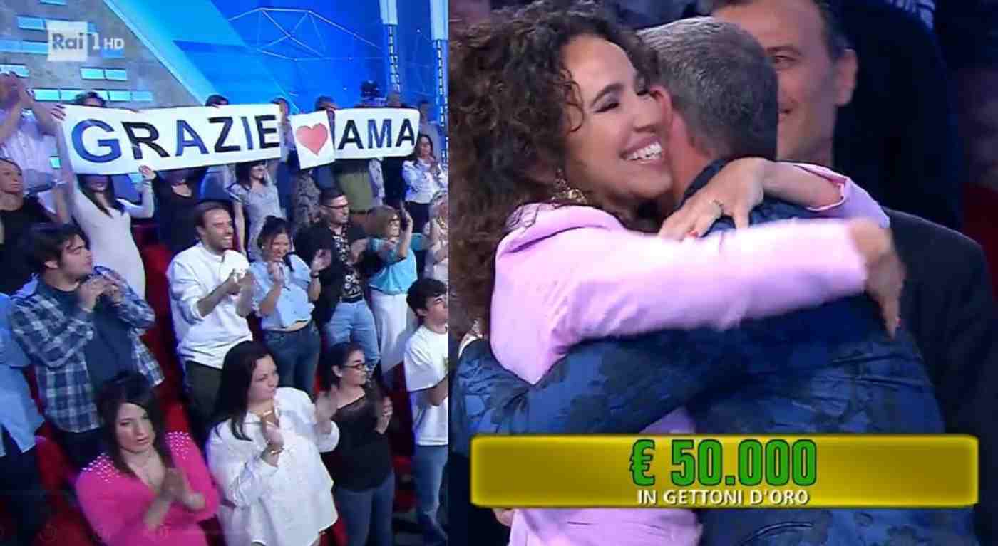 Ultima puntata di Affari Tuoi, Angela fa il colpo grosso - Il pubblico saluta Amadeus con una standing ovation
