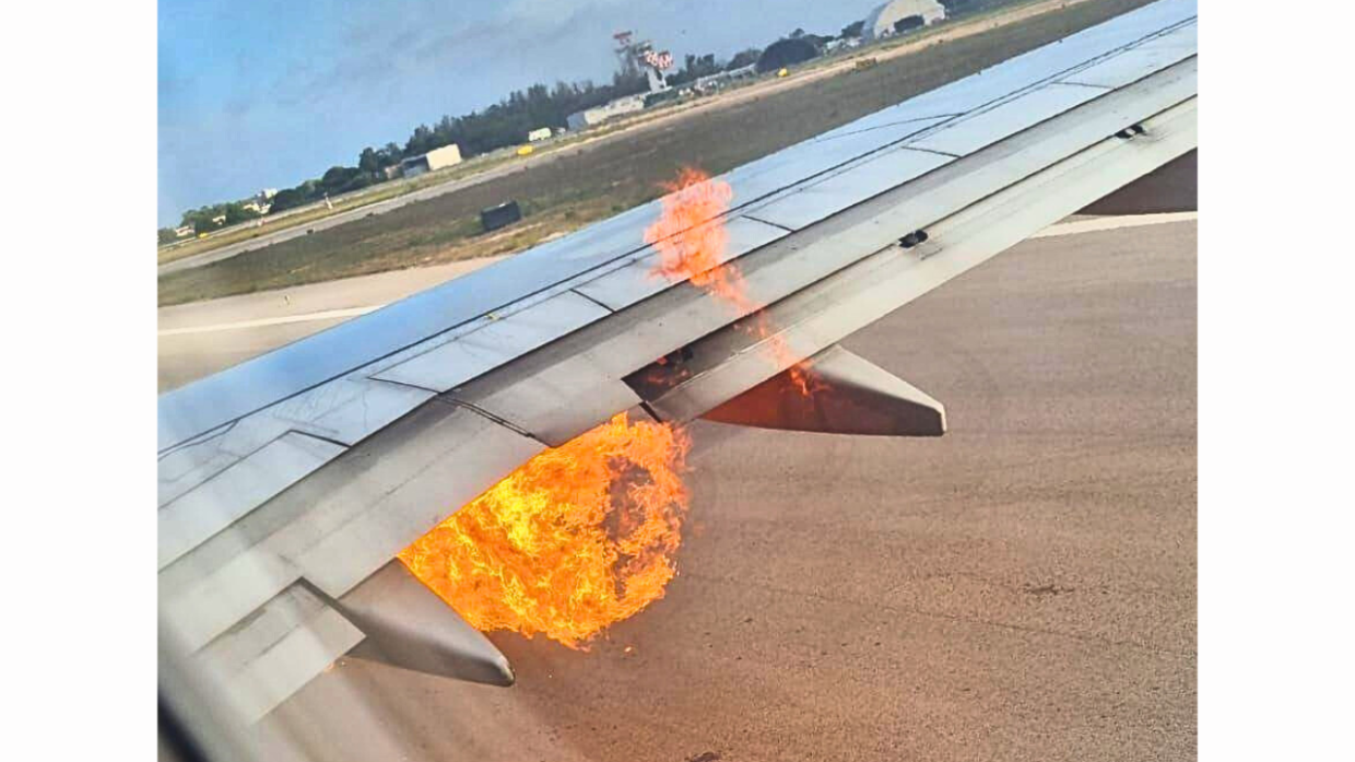 motore in fiamme